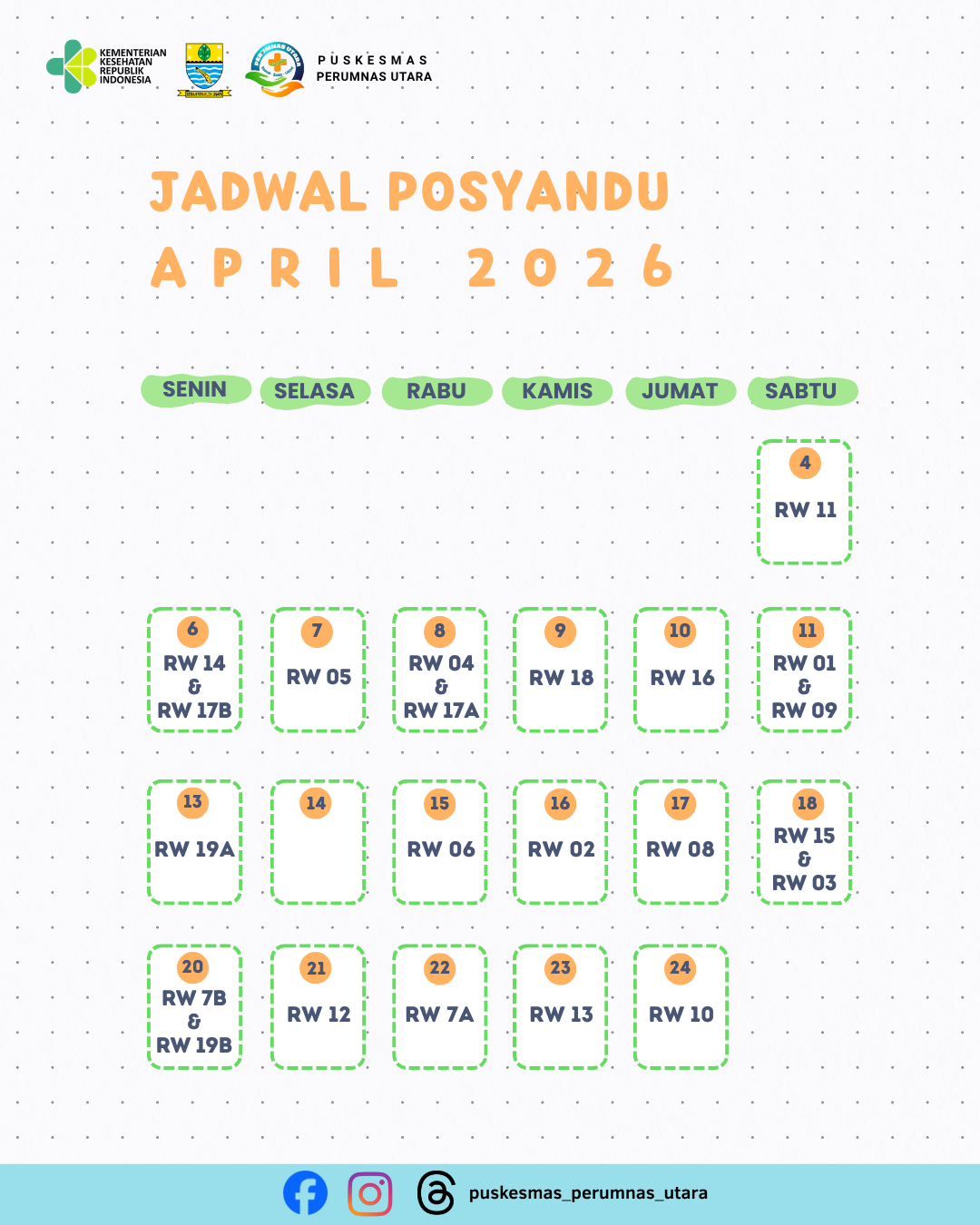 JADWAL POSYANDU BULAN APRIL 2026